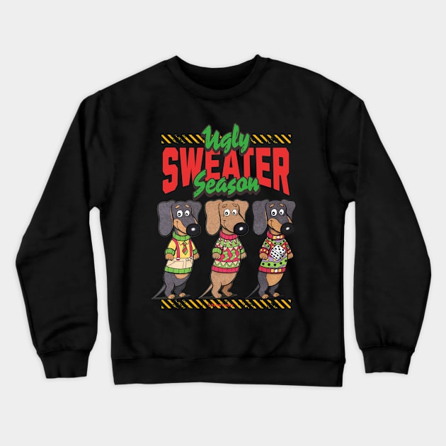 Funny Cute Ugly Christmas Sweaters Crewneck Sweatshirt by Danny Gordon Art